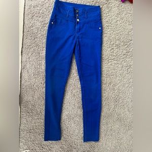REFUGE Blue Hugh Waisted Skinny Jeans Size 4